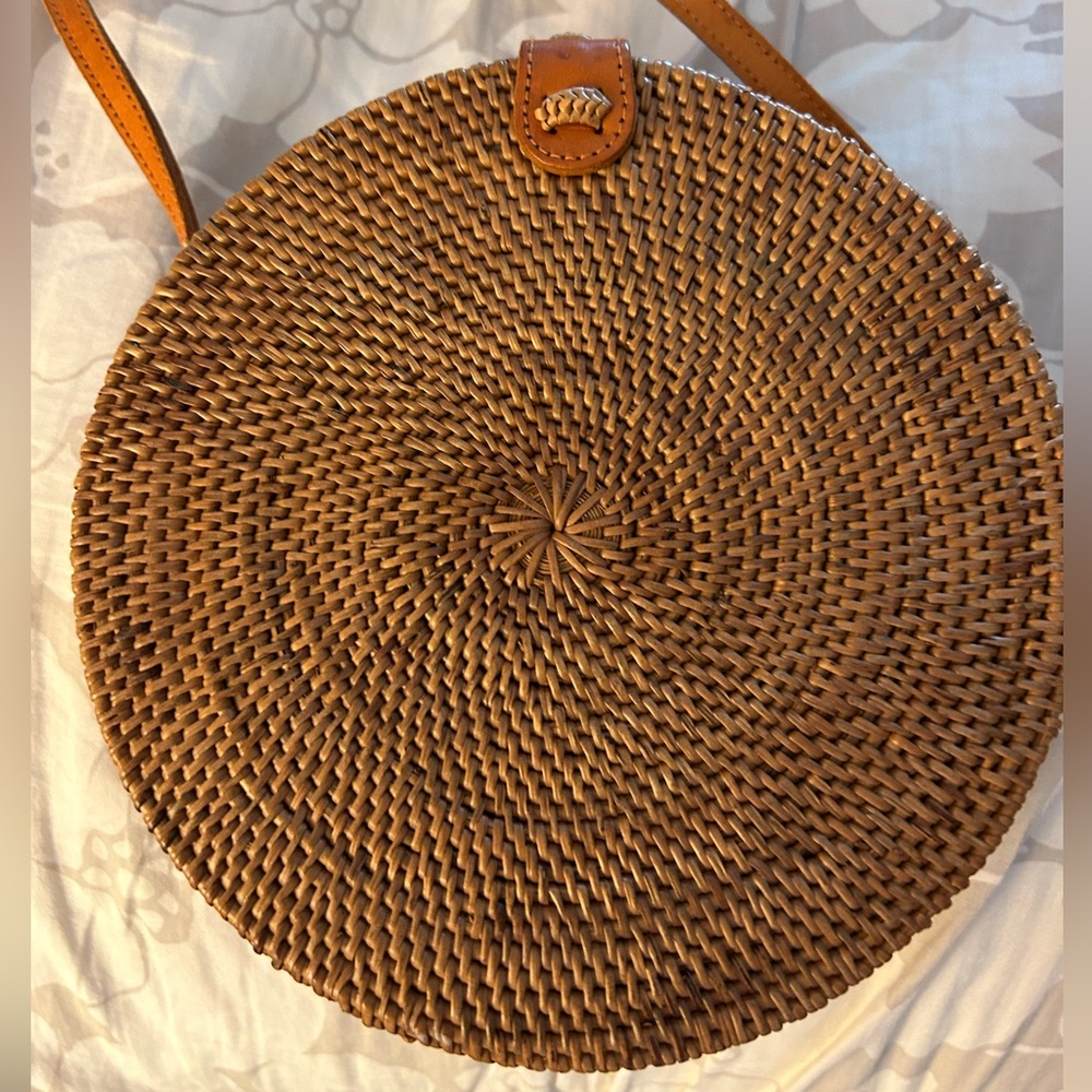 Studio collection Handwoven Round Wicker Bag